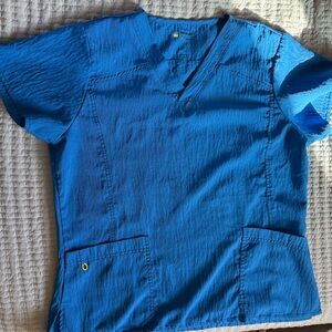 2 set of Blue V-Neck Scrub Top